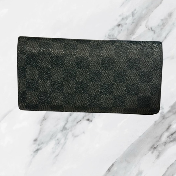 Louis Vuitton Authentic Damier Graphite Brazza Long Wallet Vintage - Picture 3 of 11